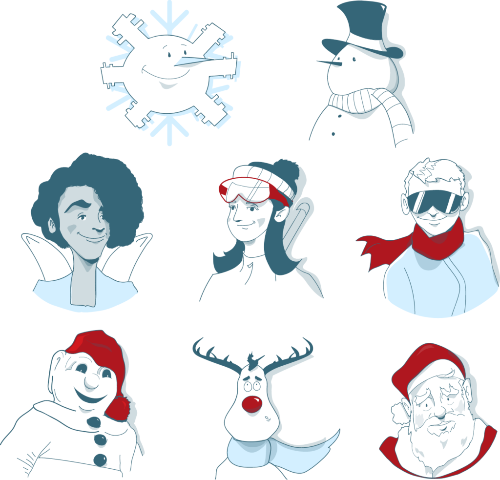 Various volunteers smiling